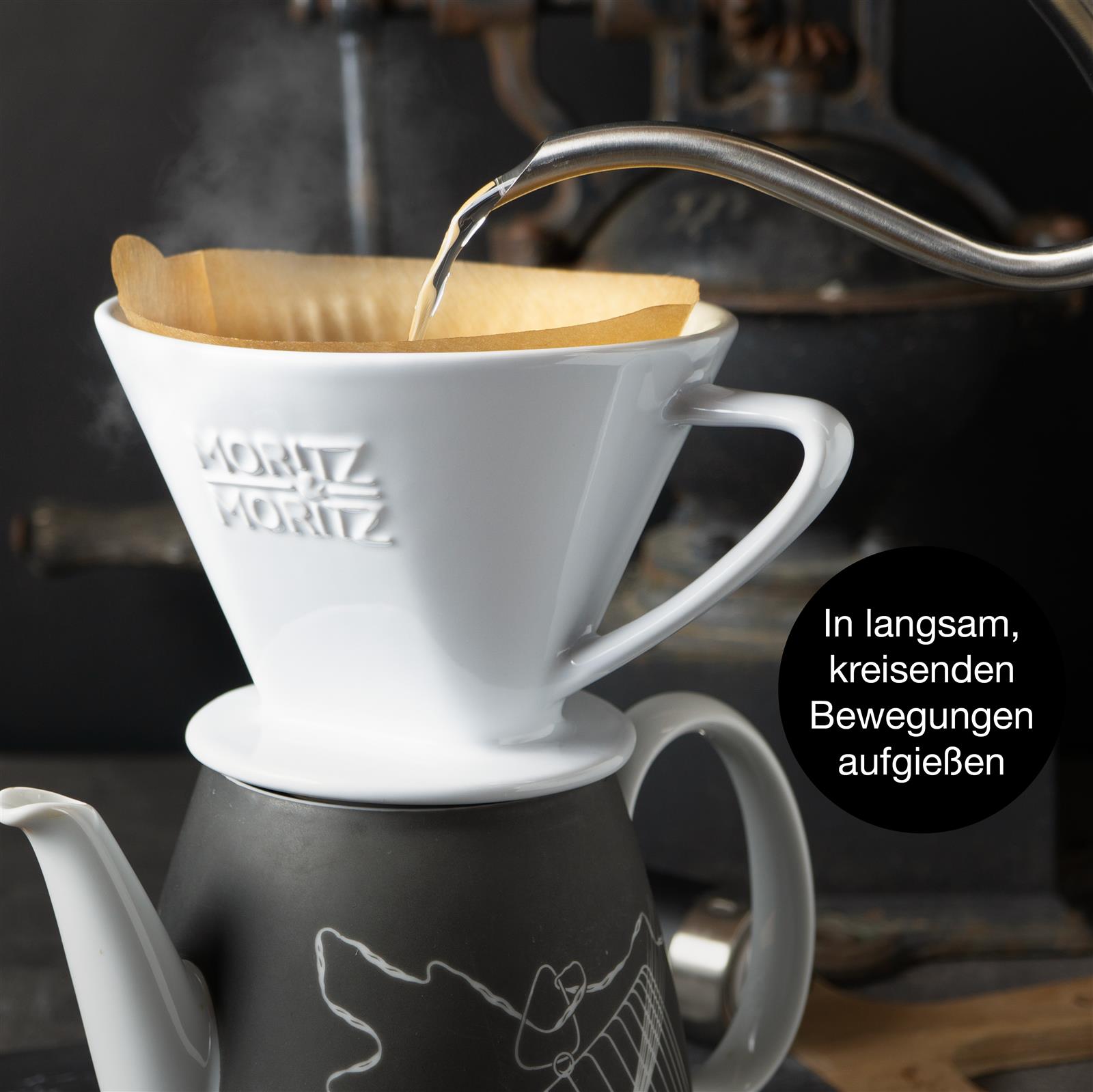 Kaffeefilter Größe 4 weiß für Kaffeekannen inkl. 10 Kaffeefilter und Löffel