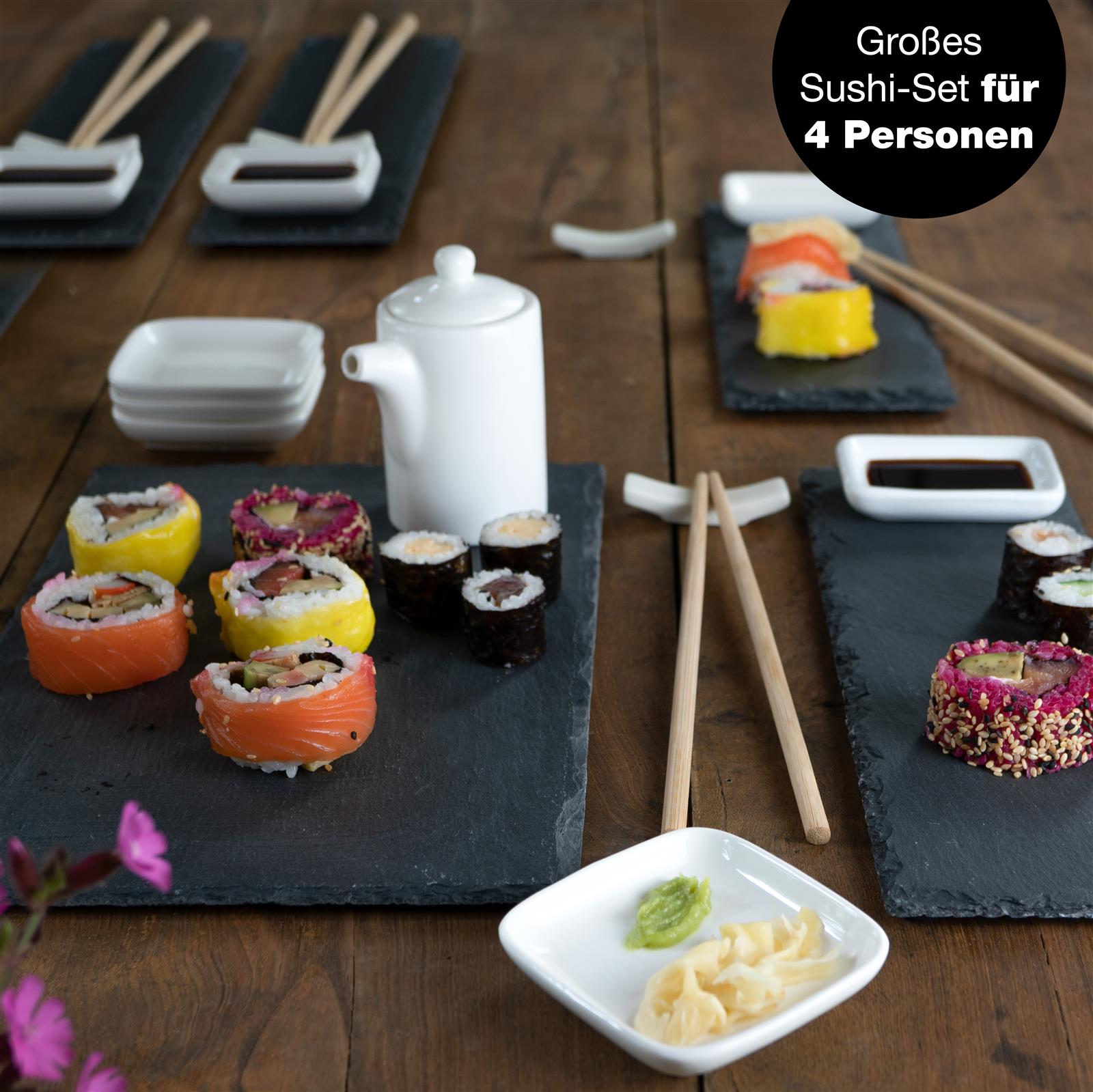 22tlg Schiefer Sushi Set