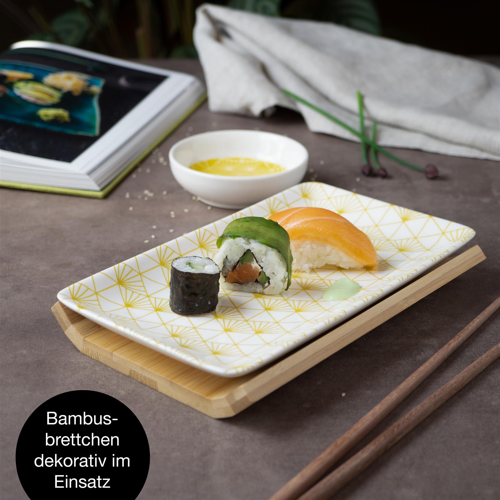 Sushi Set 10tlg gelbe Strahlen
