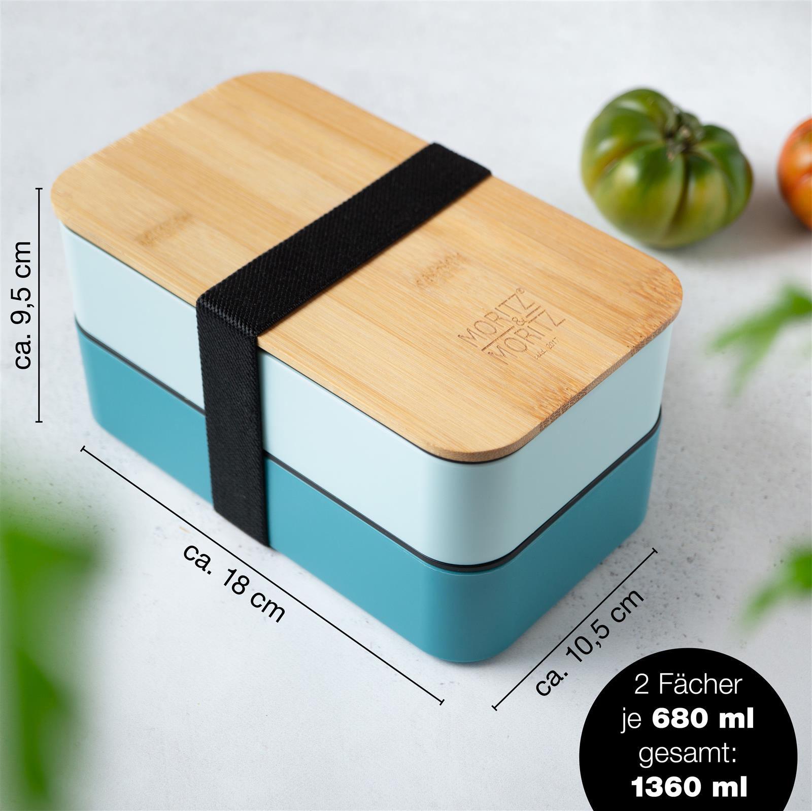 Bento Box blau – Brotdose mit Fächern