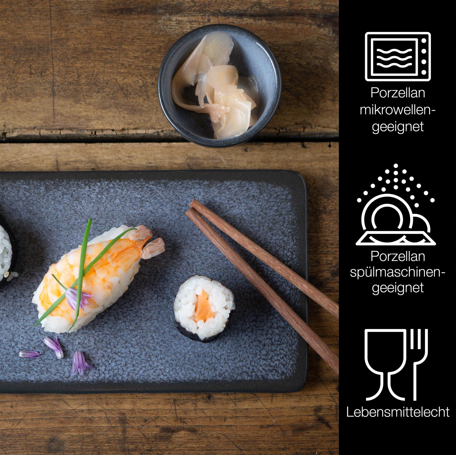 VIDA 10tlg Sushi Teller blau Asia Geschirr Set