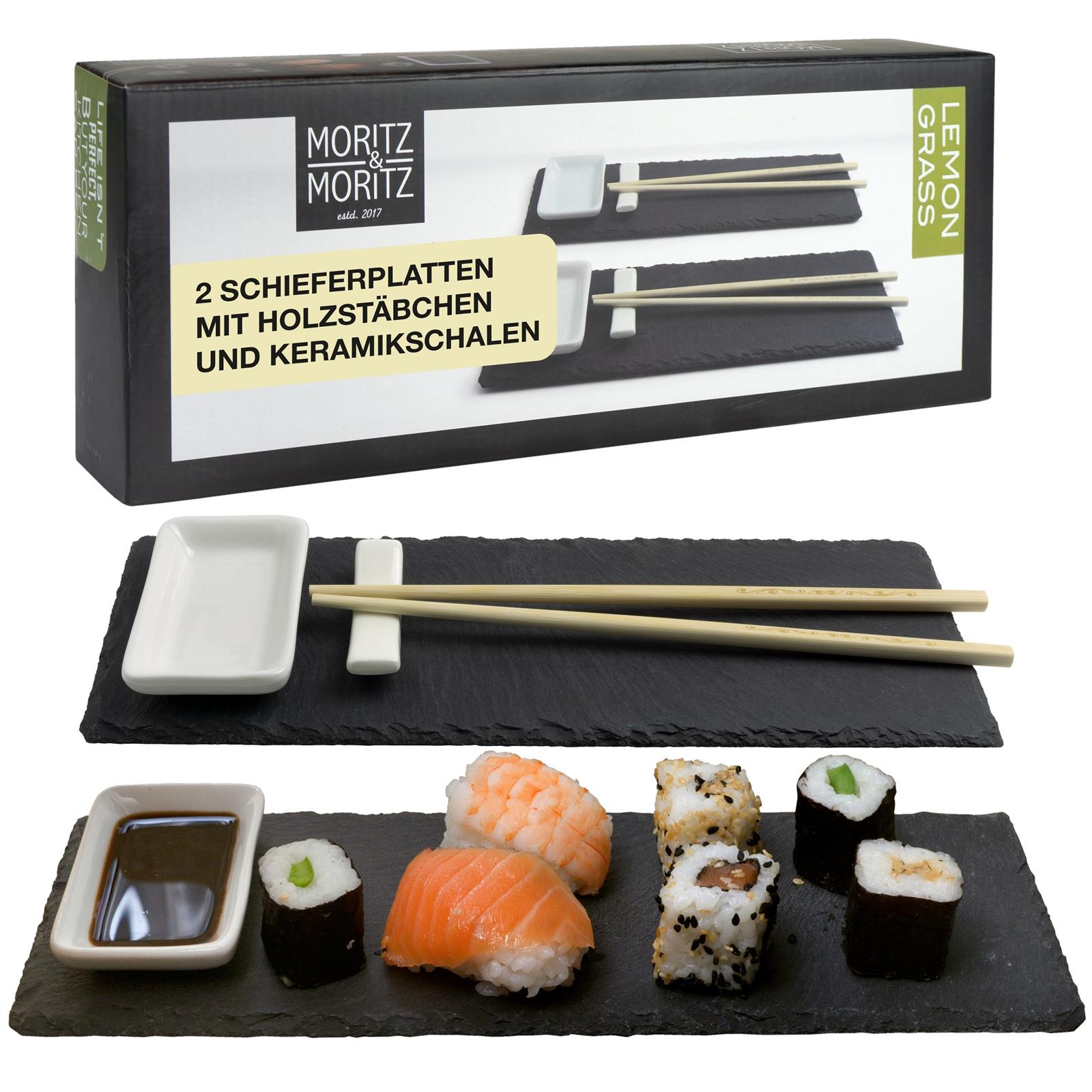 Schieferset Lemon Grass – Schiefer Sushi Set